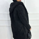 Casaco Feminino Teddy Longo com Capuz e Forro Peluciado