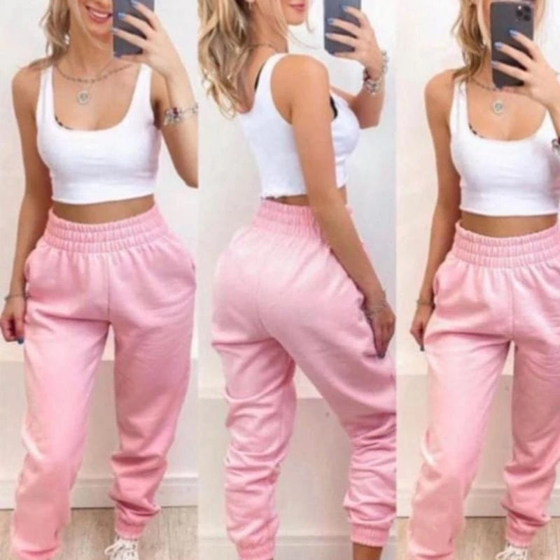 Calça Jogger Feminina de Moletom Grosso para Inverno